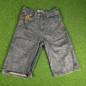 Vintage Ruff Ryders Gray Denim Embroidered Grunge Hip Hop Jean Jort Shorts Sz 27